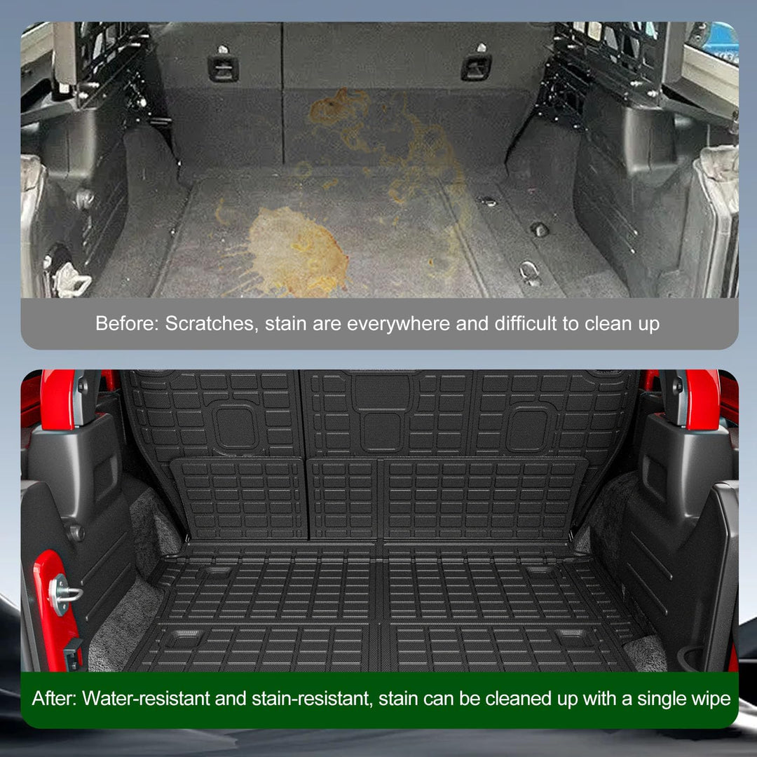 xipoqix Kofferraummatte kompatibel mit Jeep Wrangler JL Unlimited 4X4 TPE Cargo Liner Kofferraummatt