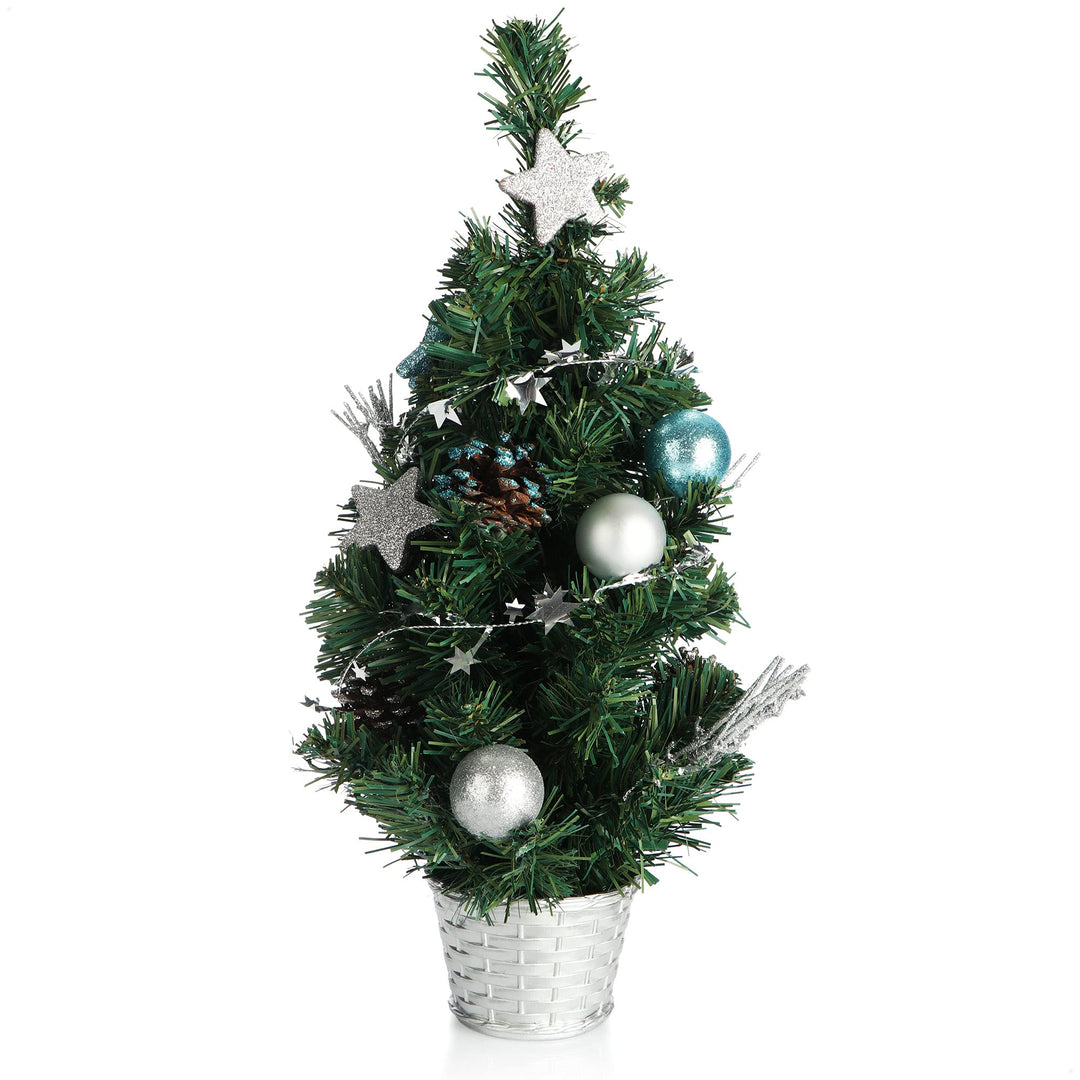 COM-FOUR® Künstlicher Weihnachtsbaum mit Christbaumkugeln - Geschmückter Tannenbaum für die Weihnach