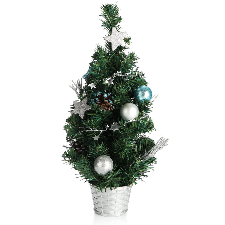 COM-FOUR® Künstlicher Weihnachtsbaum mit Christbaumkugeln - Geschmückter Tannenbaum für die Weihnach