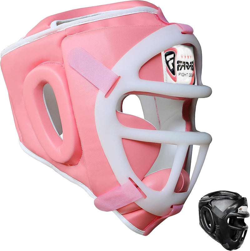 Farabi Sports Kopfschutz Frontbügel Grillschutz Krav MAGA Kickboxen Kopfschutz Pink L, Pink L