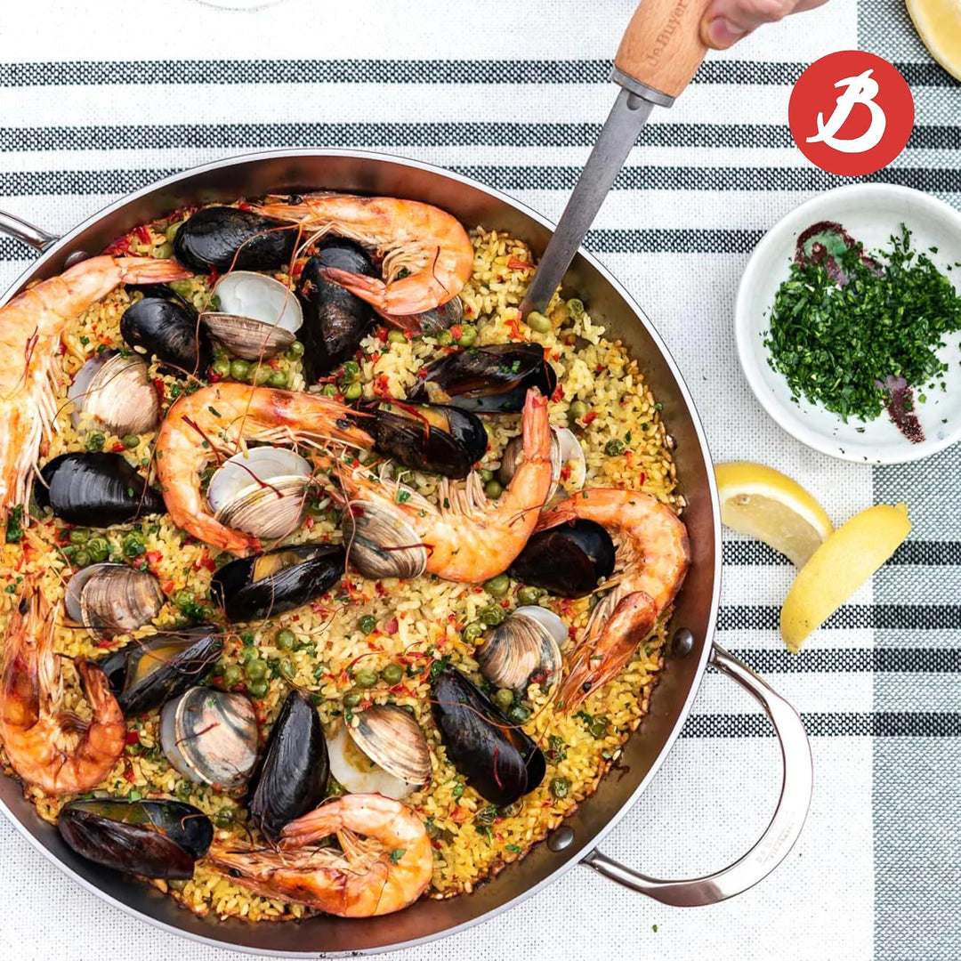de Buyer - Paella Pfanne MINERAL B aus Eisenstahl - 32 cm - 5652.32