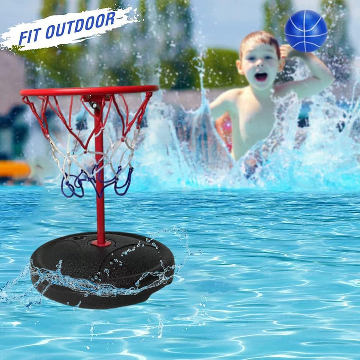 Schwimmbecken-Basketballkorb, Schwimmender Kunststoff-Metall-Basketballkorb mit 35 Cm Höhe, Tragbare