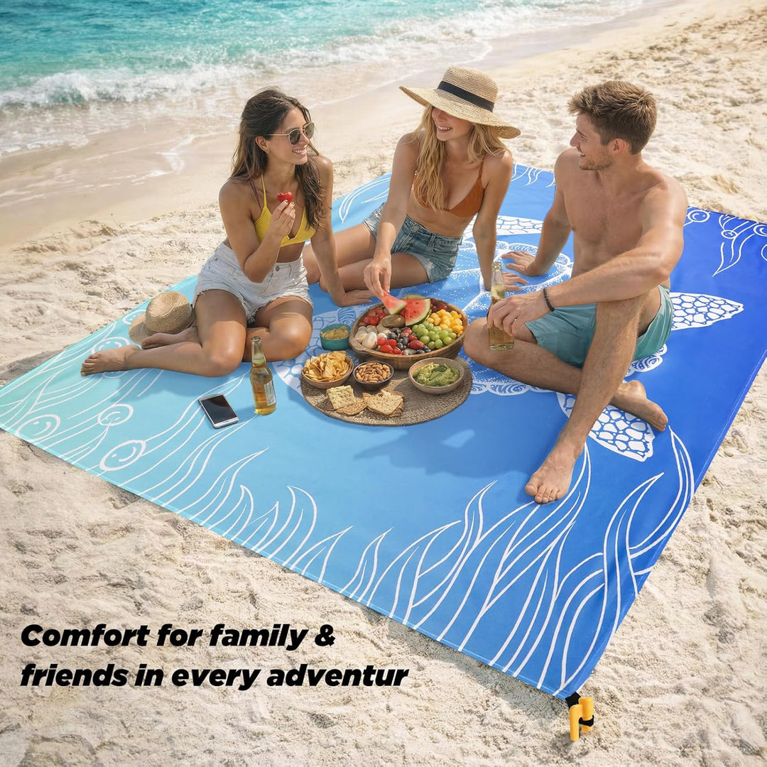 Siegvoll sandfreie Stranddecke 200x140 cm – wasserdichte Picknickdecke, Ultraleicht & kompakt, inkl.