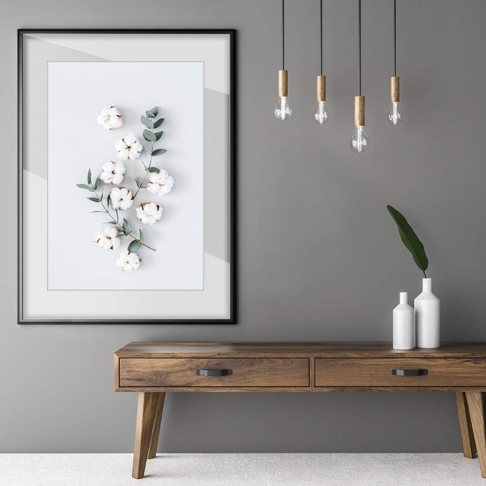 Objektrahmen 2 cm tiefer Bilderrahmen VARIANTO35 80x100 cm Schwarz matt mit Passepartout 80x100 cm I