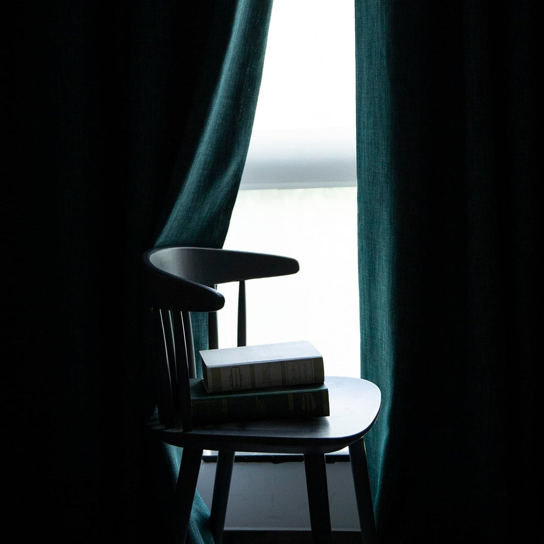 always4u Vorhang Blickdicht 100% mit Ösen, Elegente Gardinen Wohnzimmer Modern Abdunkelnde Vorhänge