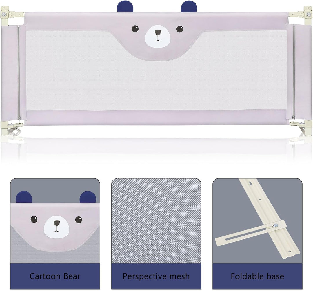 Supfine Bettgitter für Kinder, Bettgitter für Kinder, 150 cm, Bettschutzgitter, höhenverstellbar (70