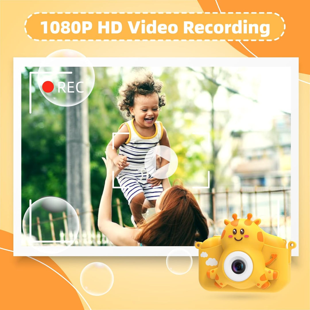 TIATUA Kinderkamera, 1080P Kamera Kinder mit 2.0”-Bildschirm & 32GB SD-Karte, Selfie Digitalkamera &