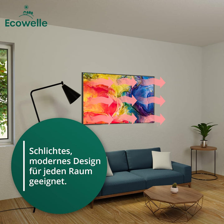 Ecowelle Infrarotheizung mit Bild | 750 Watt | 60x120 cm | Infrarot Heizung| | Made in Germany| d 12
