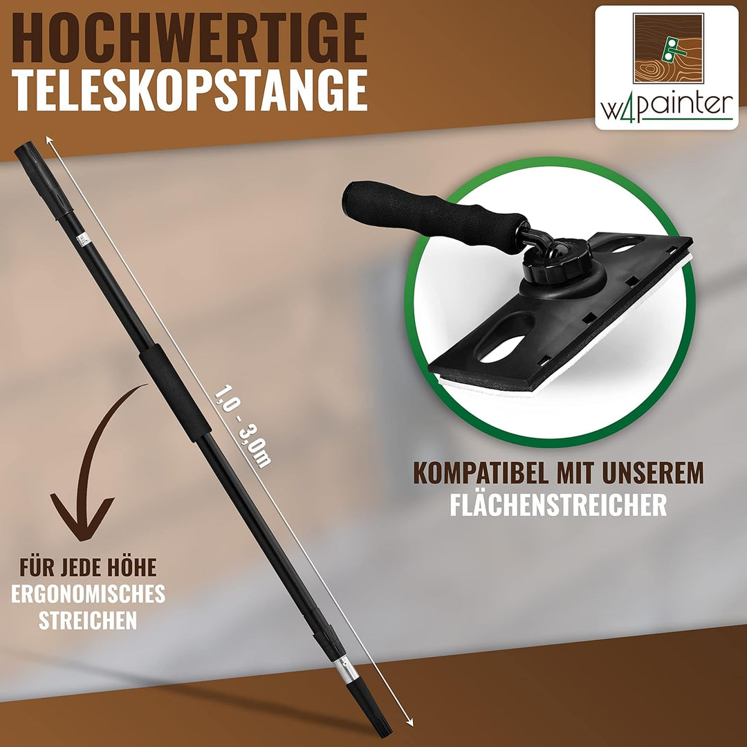 Teleskopstange 3m - Teleskopstiel universell - Alu Teleskopstab ausziehbar - ideal für Poolreinigung