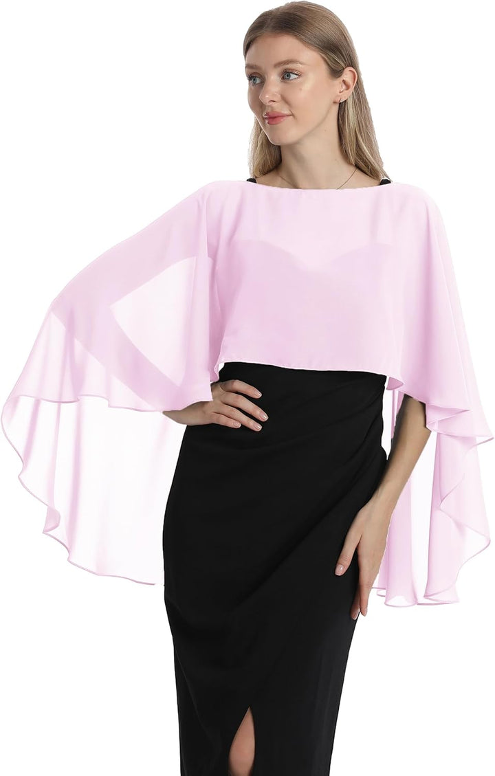 Damen Chiffon-umhang 001 Pashmina-Schal Einheitsgrösse Rosa, Einheitsgrösse Rosa