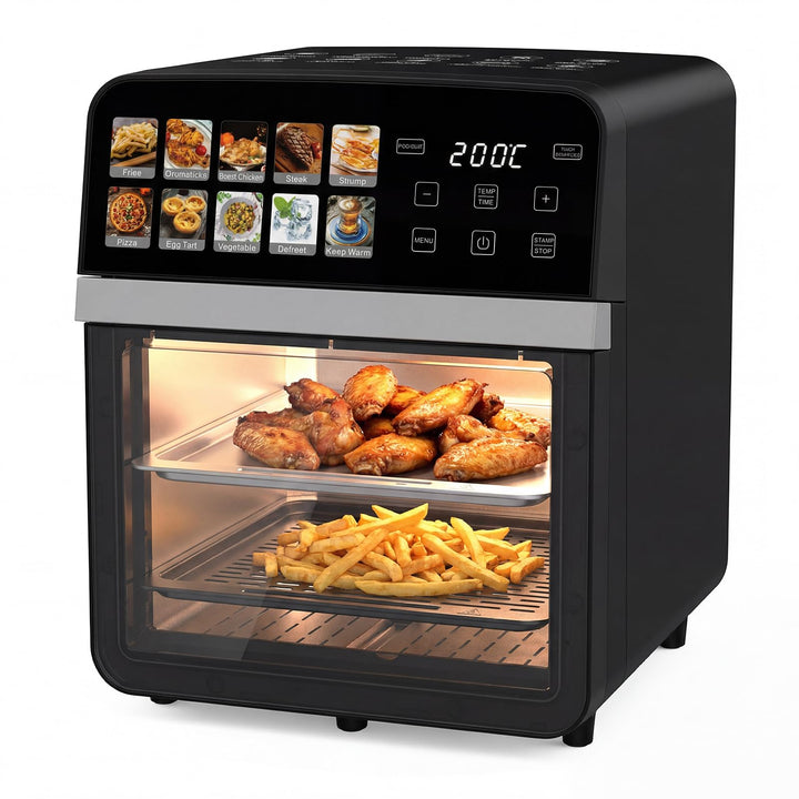 Heissluftfritteuse 10L, Fettfreie Fritteuse mit grosser Kapazität 1800W