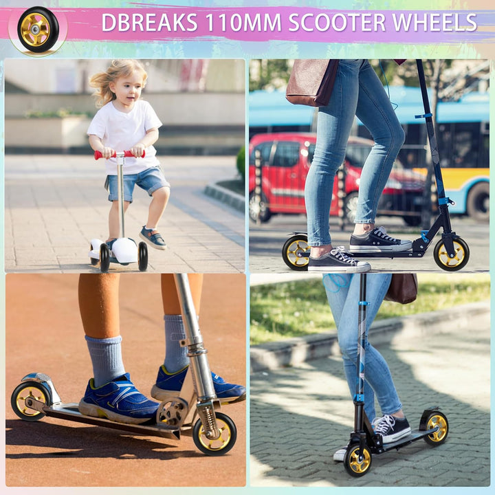 Stunt Scooter Rollen, 2 Stück Scooter Ersatzräder, 100mm Scooter Räder mit ABEC, 9 Kugellager, Härte