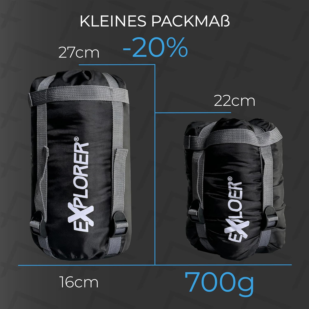 EXPLORER® Light 600 Sommerschlafsack [700g] -2°C bis +14°C [120g/m²] Ultraleicht Schlafsack Outdoor