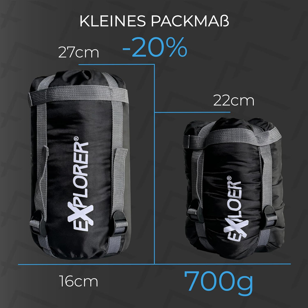EXPLORER® Light 600 Sommerschlafsack [700g] -2°C bis +14°C [120g/m²] Ultraleicht Schlafsack Outdoor
