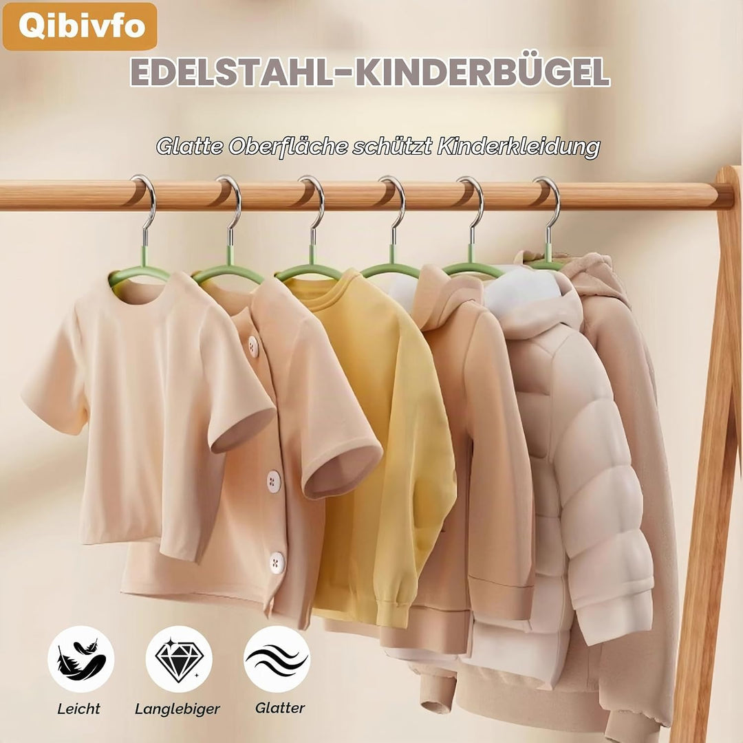 20er Set Kinderkleiderbügel 29cm – Edelstahl, rostfrei, wasserfest &amp; rutschfest, speziell für Kinder