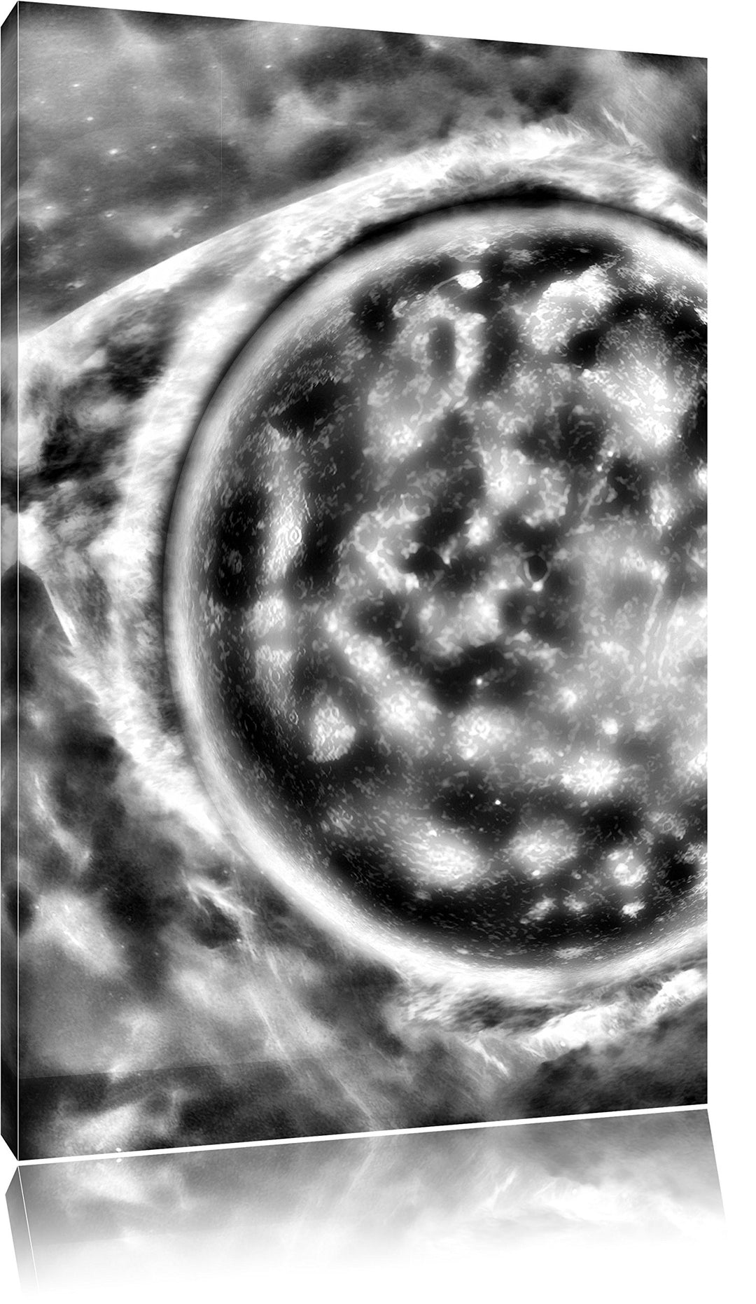 Pixxprint Sonne Feuerball / 100x70cm Leinwandbild bespannt auf Holzrahmen/Wandbild Kunstdruck Dekora