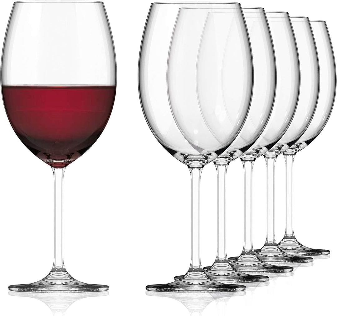 Sahm Rotweingläser Gross bauchig 6er Set - 580ml Weingläser Rotwein - Rotweingläser 6er Set Spülmasc