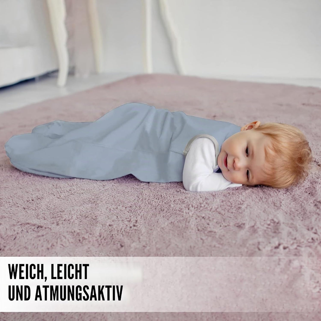 Baby Schlafsack, 0.5 TOG 100% Bio-Baumwolle, Ideal für den Sommer, Sommerschlafsack für Jungen und M