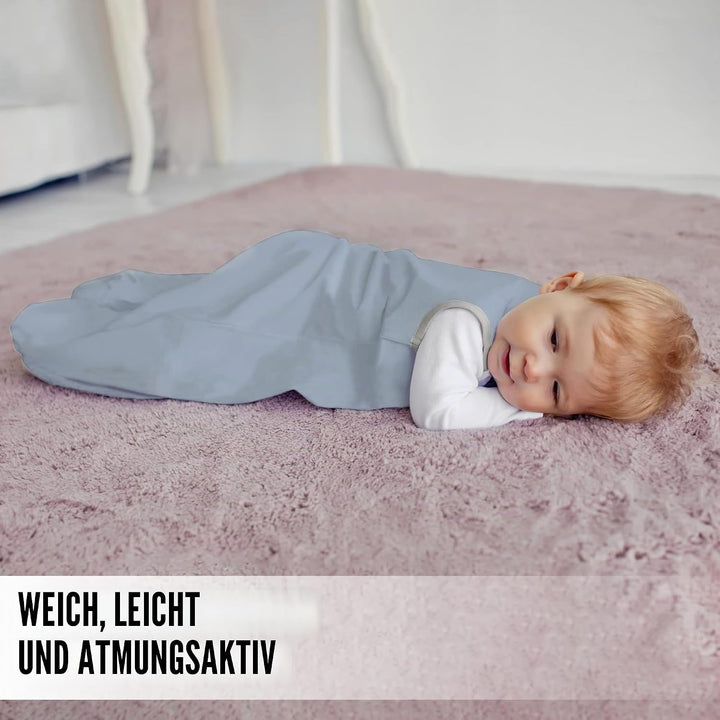 Baby Schlafsack, 0.5 TOG 100% Bio-Baumwolle, Ideal für den Sommer, Sommerschlafsack für Jungen und M