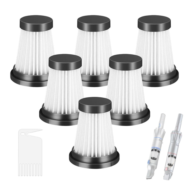 6 Stück HEPA-Filter für MOOSOO K12, K12 Pro, K13 kabelloser Staubsauger, für Genius Invictus One 1.0