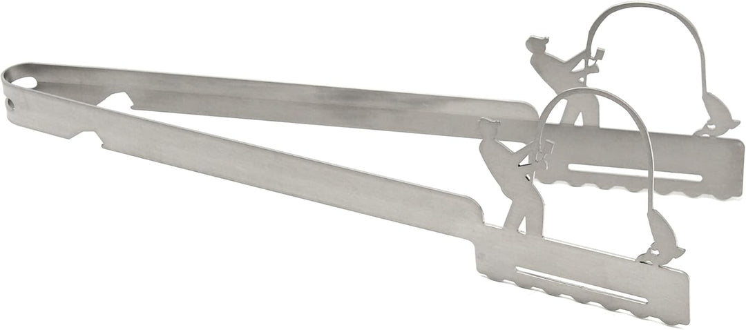 Grillzange Motiv Angler, spülmaschinengeeignet, Geschenkidee, Männergeschenk, Geschenk für Angler