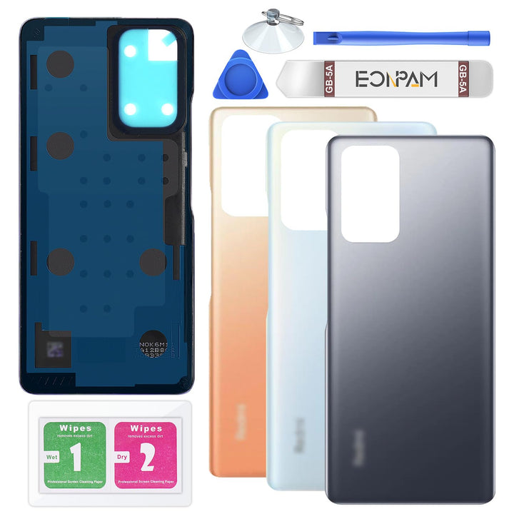 Eonpam Akkudeckel für Xiaomi Redmi Note 10 Pro Rückseite Glas Original Backcover Back Glas Ersatz mi