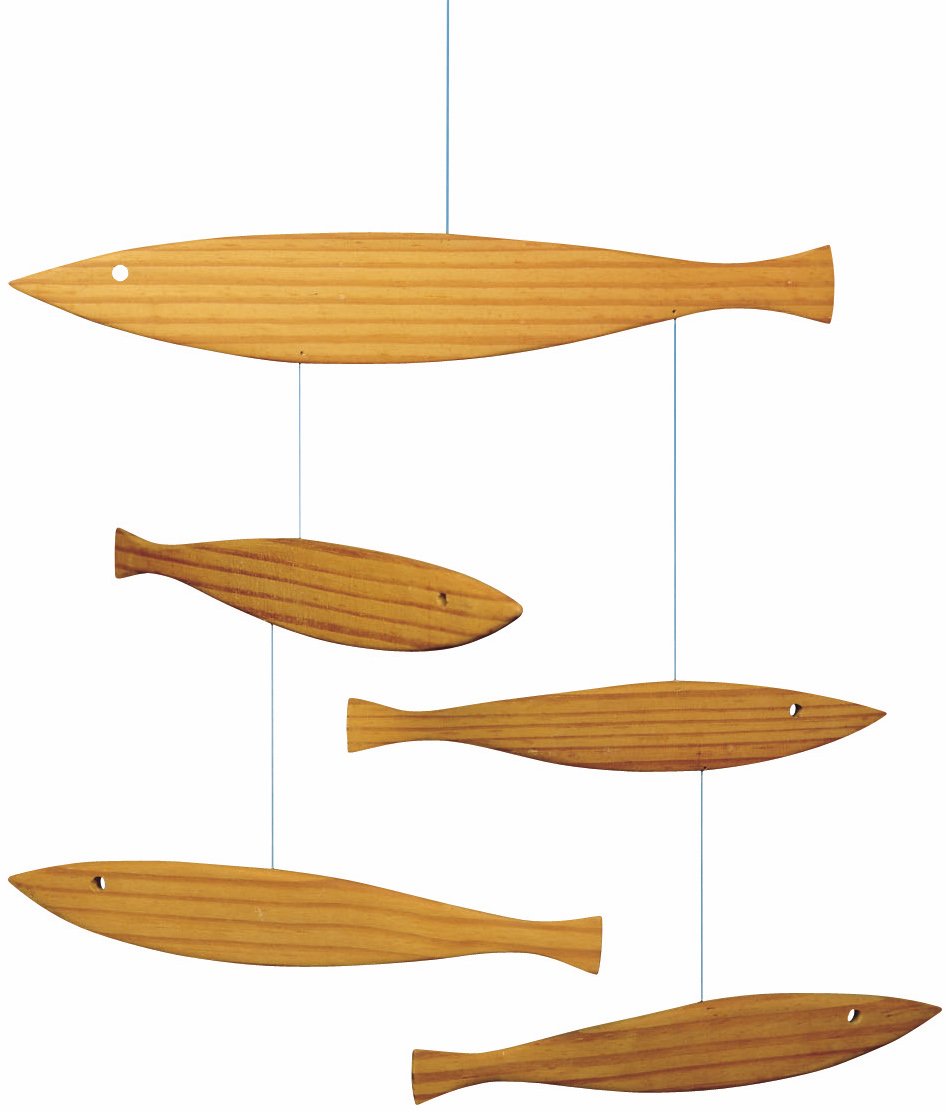 Flensted Mobiles Floating Fish pine 27x37cm