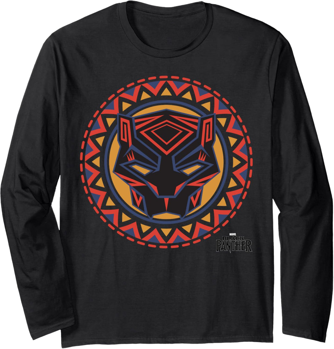 Marvel Black Panther Movie Geometric Pattern Mask Langarmshirt