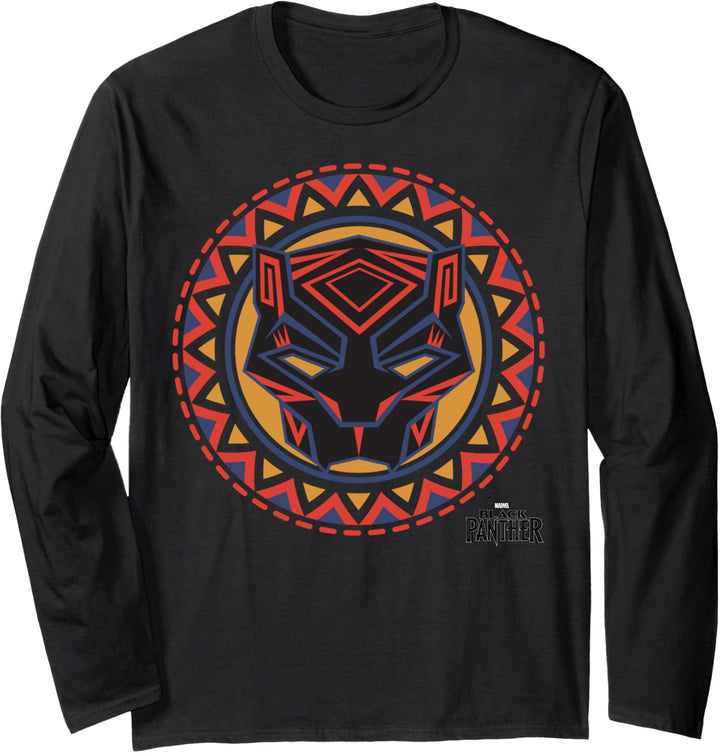 Marvel Black Panther Movie Geometric Pattern Mask Langarmshirt