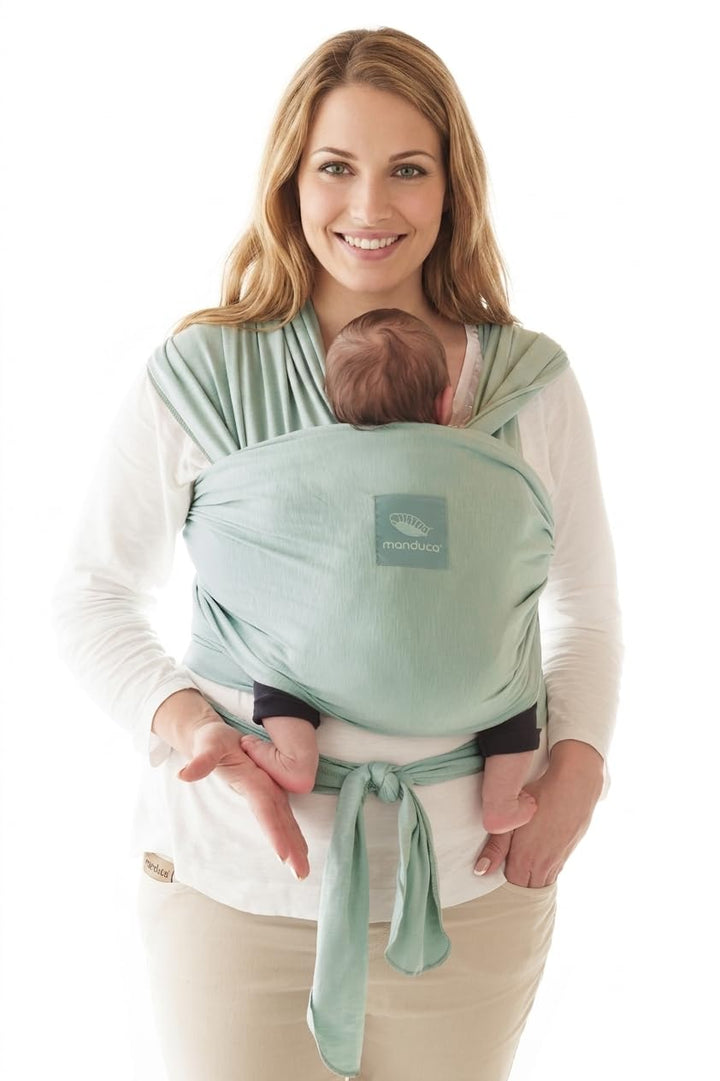 manduca Sling – elastisches Babytragetuch für Neugeborene ab 3,5 kg und Babys bis 15 kg – stabiles T