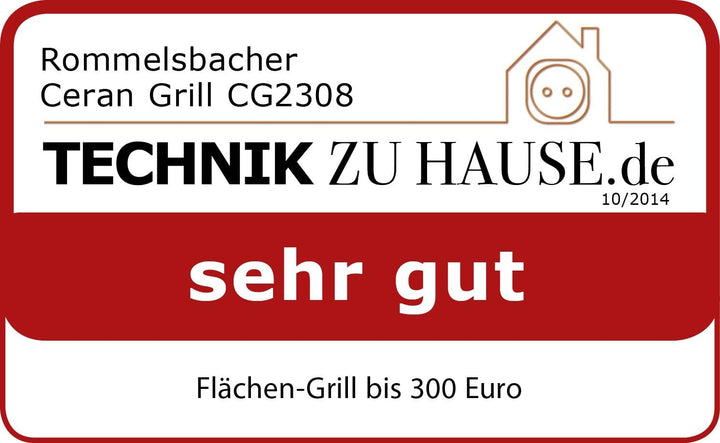 ROMMELSBACHER CERAN® Grill CG 2308/TC - Made in Germany, SCHOTT CERAN® Grillfläche, Temperatur von 8
