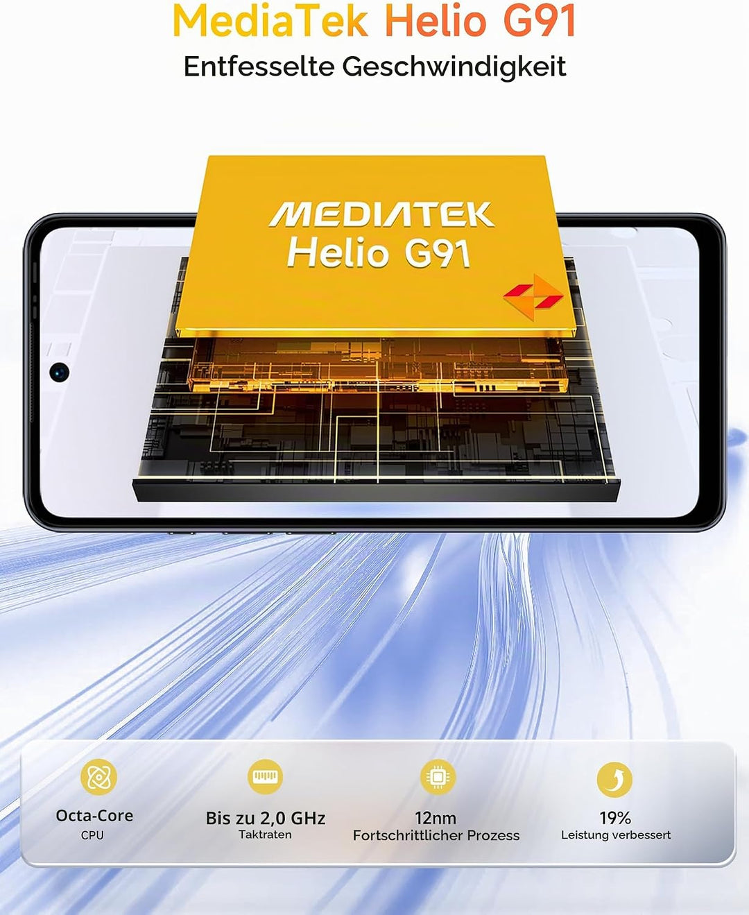 Ulefone Note 18 Pro Handy ohne vertrag, 64MP+50MP+32MP Kamera 12GB+256GB/SD-2TB Android 14 Smartphon