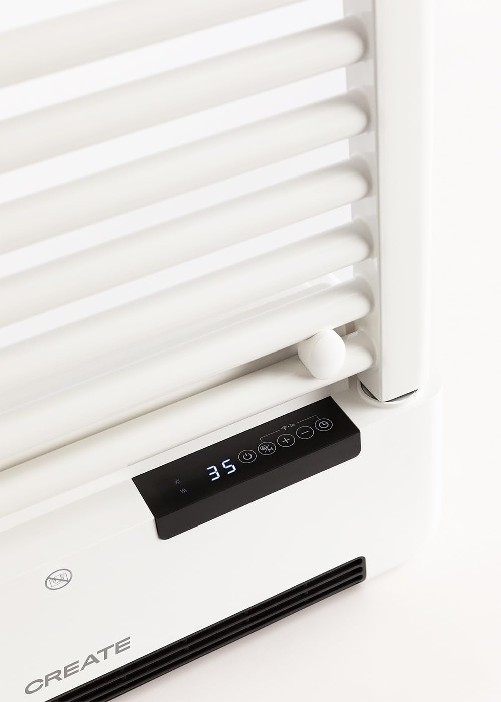 CREATE / WARM Towel Advance/Elektrischer Heizkörper mit Handtuchwärmer und WLAN, Weiss / 51,5x11x115