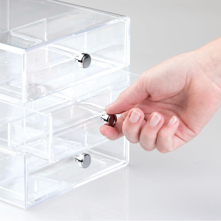 iDesign 35330EU Clarity 3-Schubladenturm für Brillen, durchsichtig 3 Schubladen, 3 Schubladen