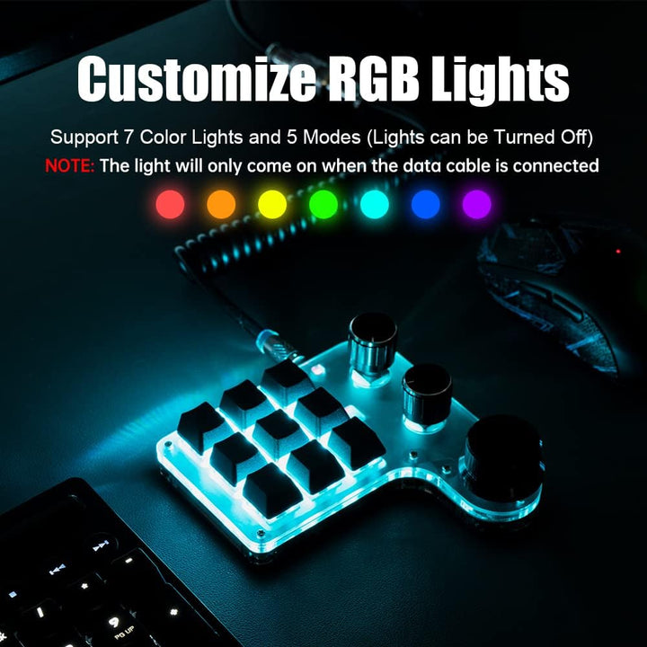 Mechanische Mini Makro Tastatur - Kabellos, Programmierbar, Hot-Swap Gaming Keyboard mit RGB Beleuch