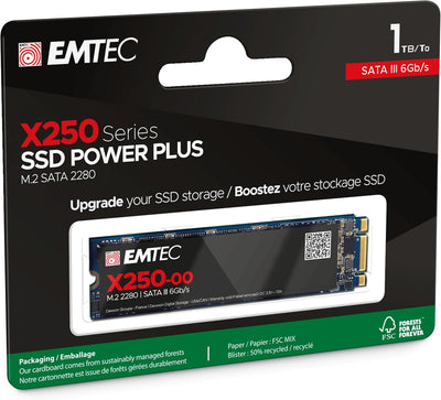 Emtec interne SSD M2 SATA x250 1TB Power Plus 3D NAND 1 Tb