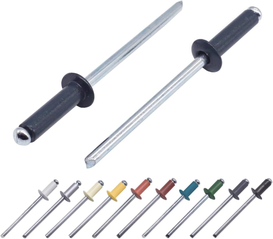 Marcopol (400 Stück) Lackierte Blindnieten 4,0 x 14 mm, Kuppelkopf, DIN 7337, Aluminiumniete und Sta