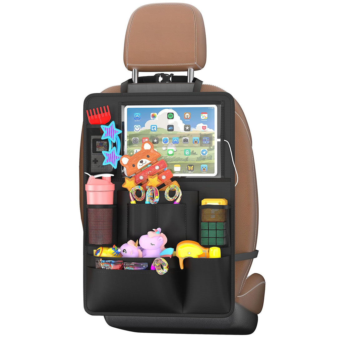 Autositz Organizer, PREMIUM Rückenlehnenschutz Auto Kinder Multifunktional Wasserdicht 600D Oxford R