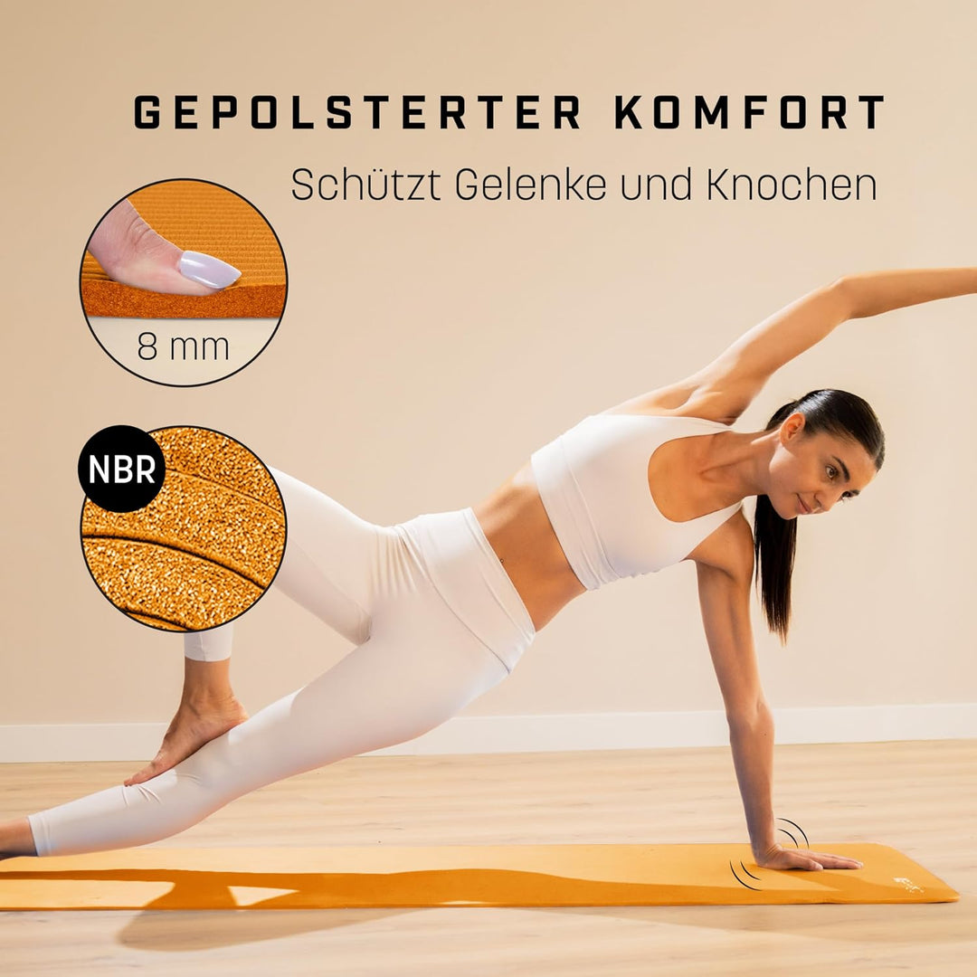 KG Physio Yogamatte Rutschfest und Gepolstert - Yoga Matte mit Tragegurt, Fitnessmatte, Turnmatte, S