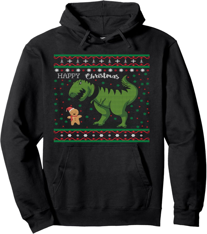 T-Rex Dino Lebkuchen Ugly Christmas Geschenkidee Pullover Hoodie