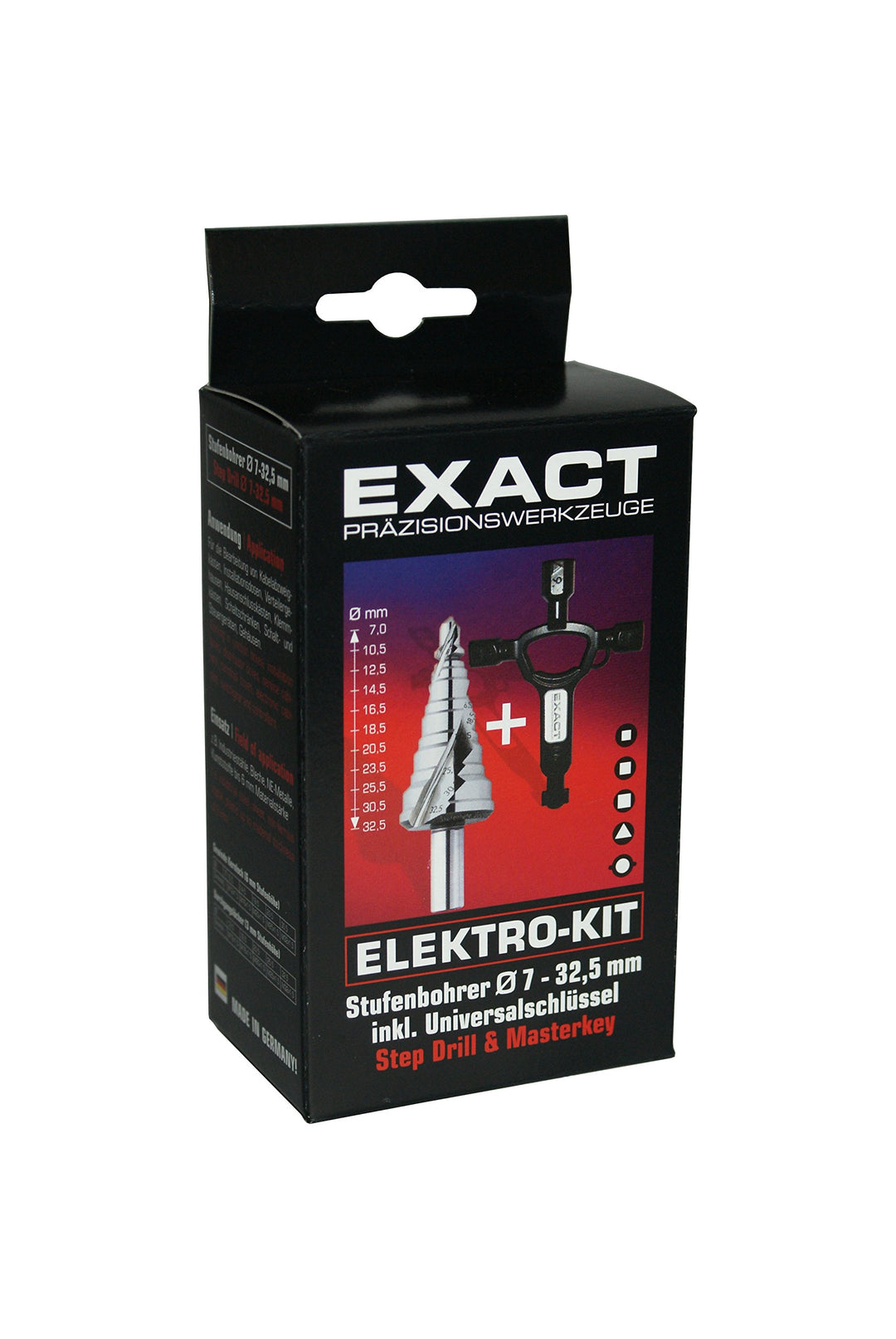 Exact 70606 HSS Stufenbohrer 7-32.5mm Zylinderschaft 1 Set