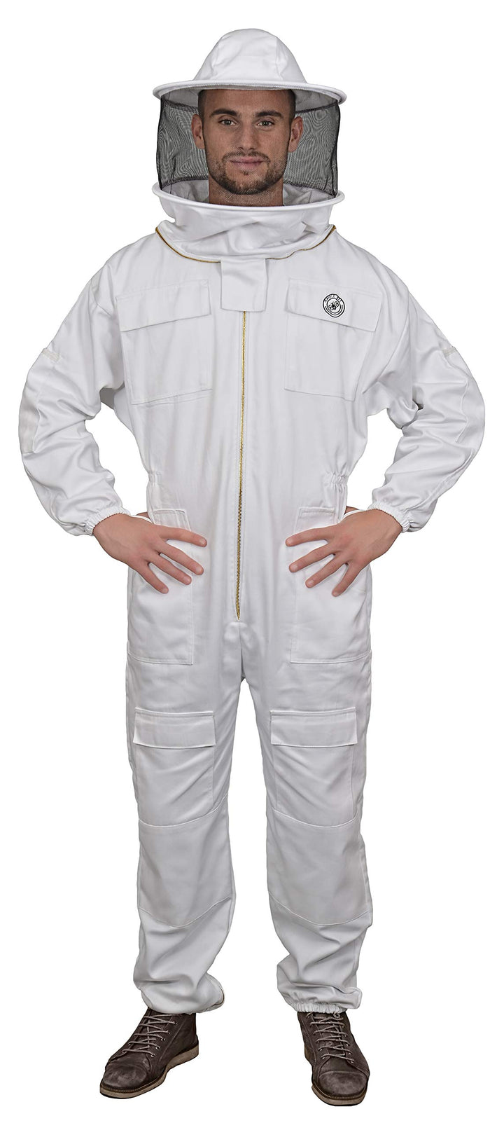 Humble Bee 410 Polycotton-Imkeranzug mit Rundschleier Kristall Weiss XS, Kristall Weiss XS
