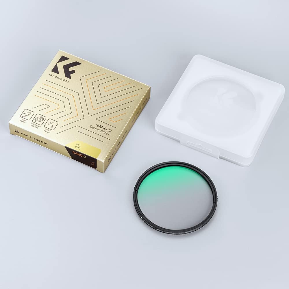 K&F CONCEPT 37mm Polfilter Filter für tiefere Farben, Reduzierung von Blendung und Reflexionen, Opti
