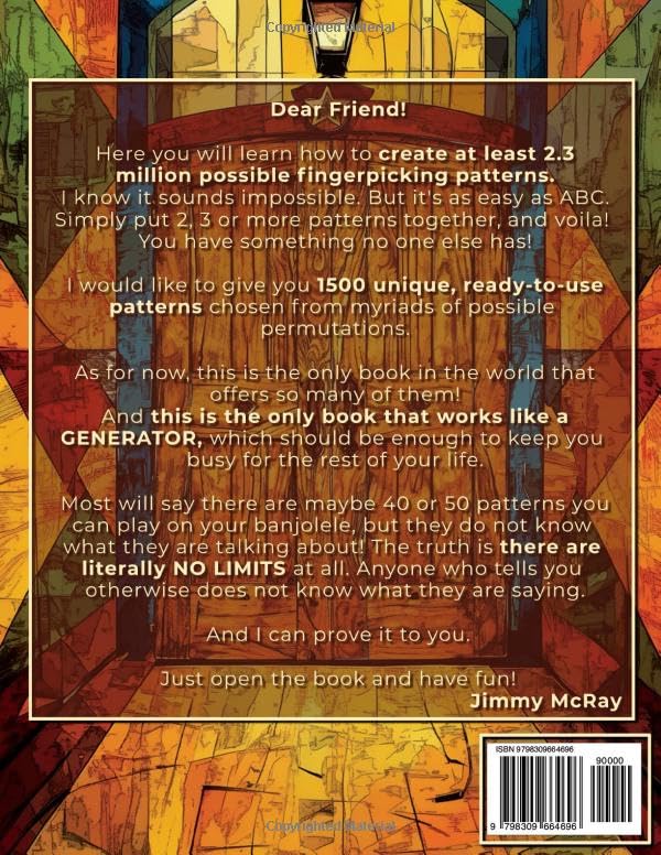 Fingerstyle Banjolele. Unlimited Fingerpicking Patterns Generator. Standard Tuning Edition. Vol.1: D