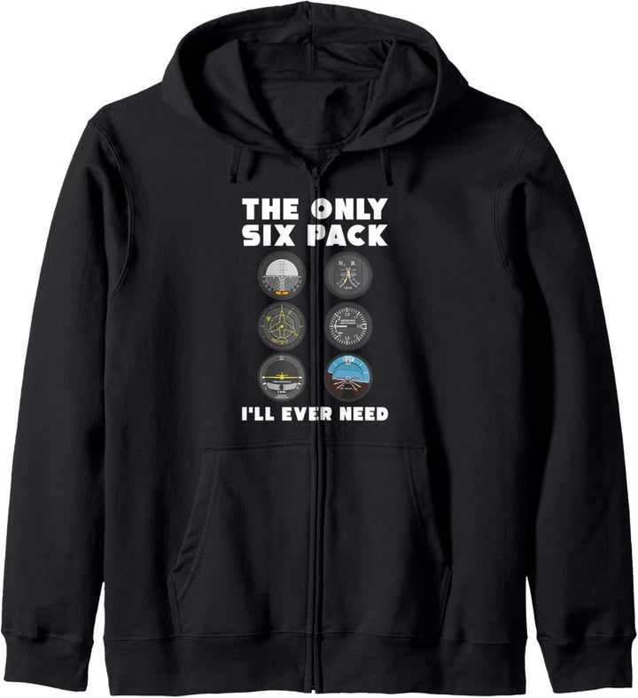 The only Sixpack i will ever need Cockpit Instrumente Pilot Kapuzenjacke