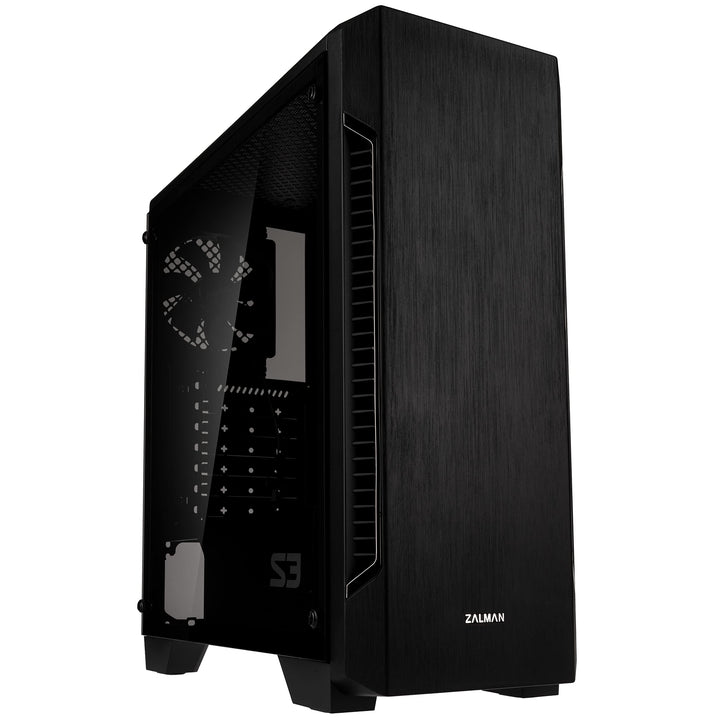 ATX Zalman S3 TG Mid Tower Gehäuse mit Glaspanel (schwarz)