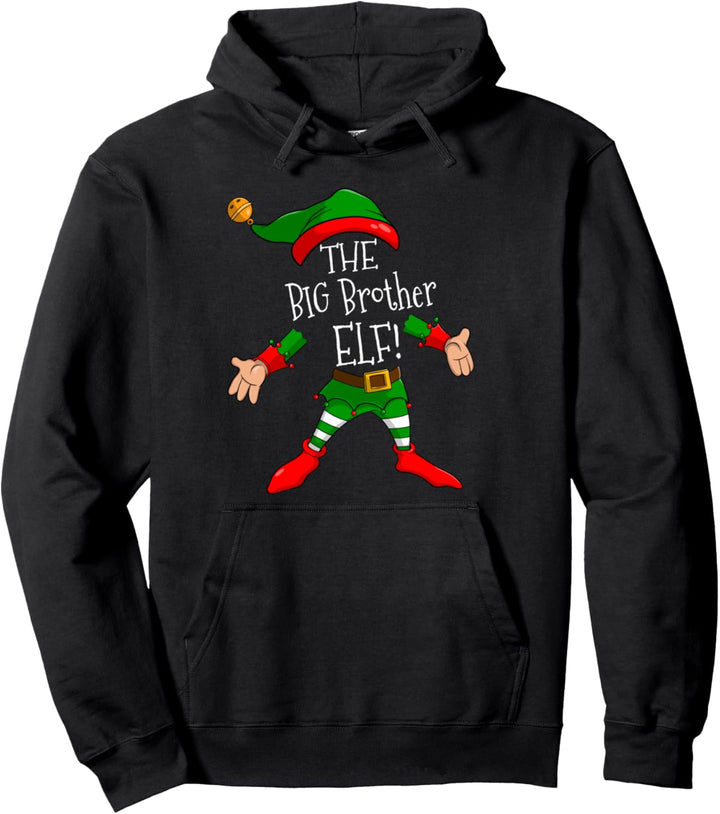 The Big Brother Elf Fun Christmas Elf Family Matching Pullover Hoodie