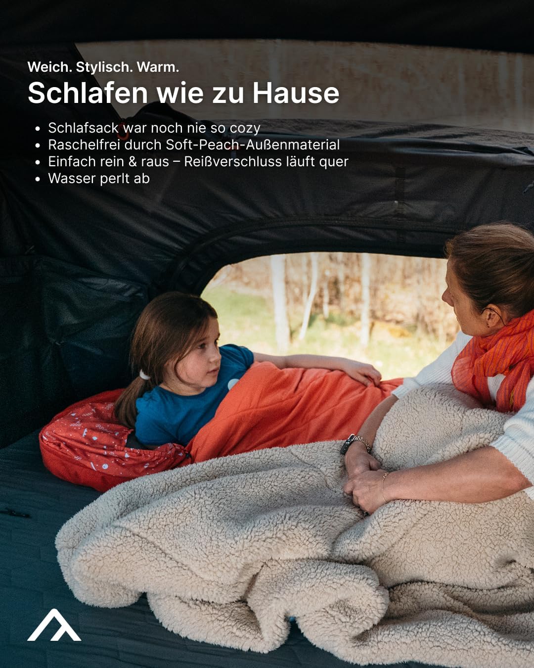 qeedo Buddy Junior Camping Schlafsack Kinder (10-25°C) 3 Jahreszeiten - Kinderschlafsack Mädchen Jun
