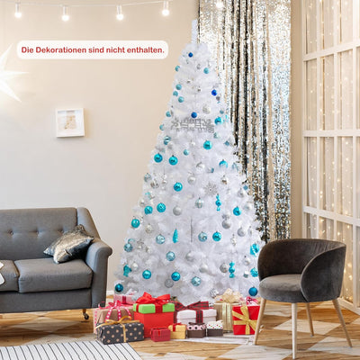 GOPLUS 150/180/210/240cm Weihnachtsbaum Weiss, Festliche Weihnachtdekoration für Zuhause, Weisser Ta