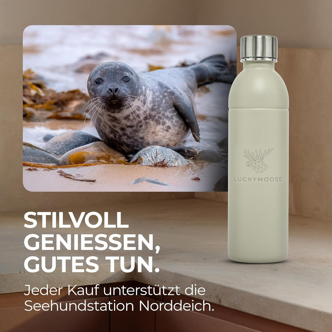 Luckymoose Infinity Edelstahlflaschen Wassersprudler 0,75L – Kompatibel mit der LM Infinity Serie, A